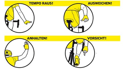 Die wichtigsten Handzeichen fürs Rennradfahren in der Gruppe