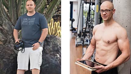 Christian wog vorher 118 Kilo, nachher 77 Kilo Christian wog vorher 118 Kilo, nachher 77 Kilo