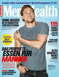 Das Men's Health-Cover der September-Ausgabe 2015 mit Titelheld Charlie Hunnam