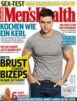 Die Titelseite der Juli-Ausgabe 2014 von Men's Health