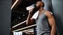 Side,View,Portrait,Of,Muscular,Black,Man,Drinking,Water,After