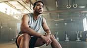 Fitness,,Breathing,And,Sweating,With,A,Tired,Man,In,The