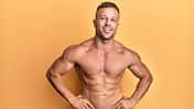 Handsome,Bodybuldier,Man,Posing,Sexy,Showing,Muscle,,Shirtless,Torso,Showing