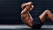 Male,Athlete,,Crunches,On,Exercise,Mat,For,Workout,,Sports,As