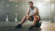 Fitness,,Breathing,And,Sweating,With,A,Tired,Man,In,The