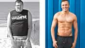 Robert hat abgenommen: vorher wog er 110 Kilo und nachher 70 Kilo