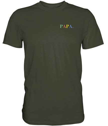 Khaki T-Shirt Papa bunter Schriftzug Khaki T-Shirt Papa bunter Schriftzug