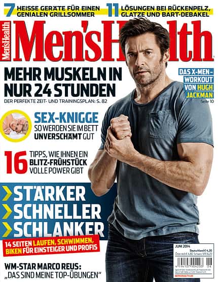 Juni-Ausgabe der Men's Health mit Hugh Jackman Juni-Ausgabe der Men's Health mit Hugh Jackman