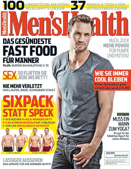 Die Titelseite der Ausgabe von Juni 2013 mit Covermodel Marcel Snyman Die Titelseite der Ausgabe von Juni 2013 mit Covermodel Marcel Snyman
