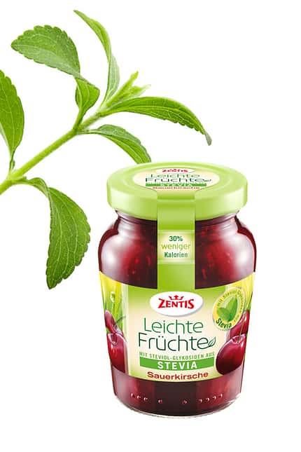 "Leichte" Früchte" Sauerkirsch-Konfitüre mit Stevia von Zentis "Leichte" Früchte" Sauerkirsch-Konfitüre mit Stevia von Zentis