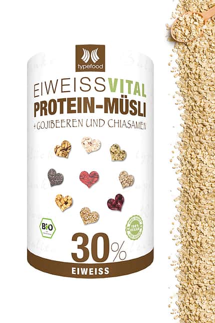 Eiweiss Vital „Protein-Müsli“ + Gojibeeren und Chiasamen Eiweiss Vital „Protein-Müsli“ + Gojibeeren und Chiasamen