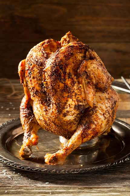 Bierhähnchen: Huhn auf Bierdose Bierhähnchen: Huhn auf Bierdose