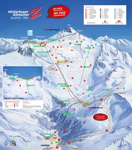 Pistenplan 2014/15: Hintertuxer Gletscher Pistenplan 2014/15: Hintertuxer Gletscher